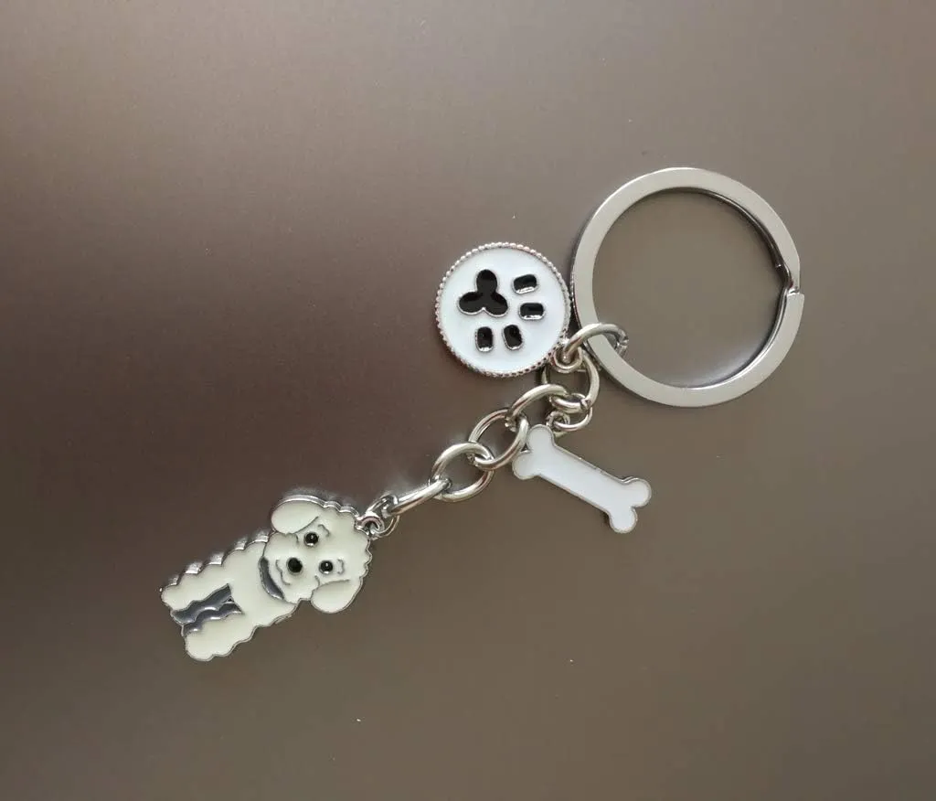 Dog Keychain,Lovely Dog Key-ring Portable Metal Keychain Keyring Key Decor Car Keyring Decoration