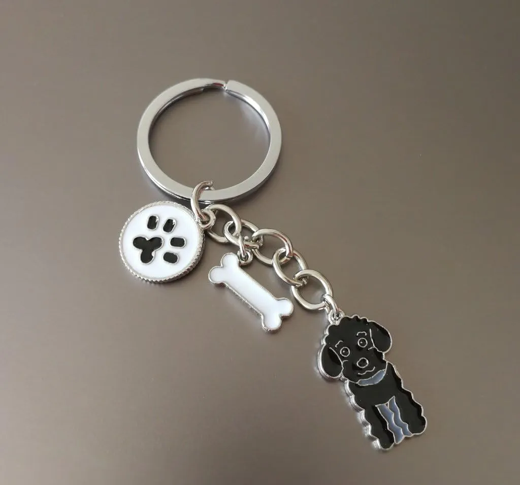 Dog Keychain,Lovely Dog Key-ring Portable Metal Keychain Keyring Key Decor Car Keyring Decoration