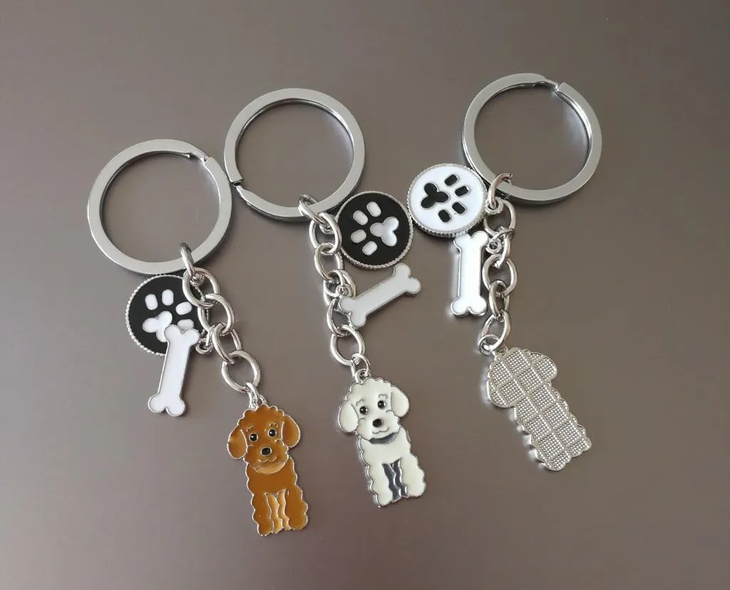 Dog Keychain,Lovely Dog Key-ring Portable Metal Keychain Keyring Key Decor Car Keyring Decoration