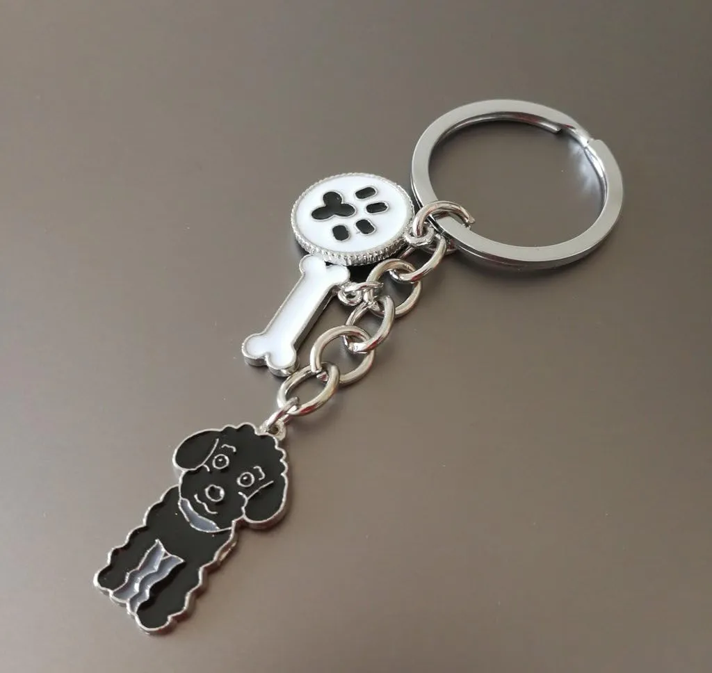 Dog Keychain,Lovely Dog Key-ring Portable Metal Keychain Keyring Key Decor Car Keyring Decoration