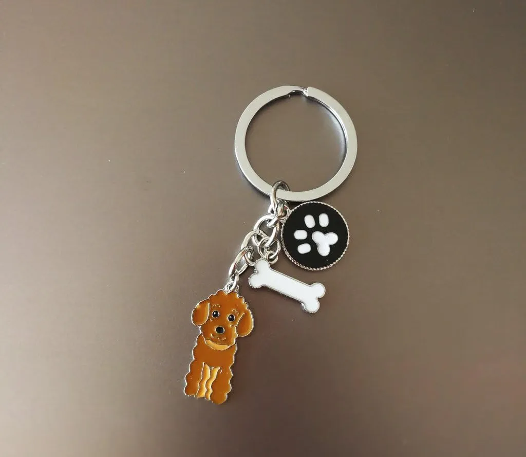 Dog Keychain,Lovely Dog Key-ring Portable Metal Keychain Keyring Key Decor Car Keyring Decoration