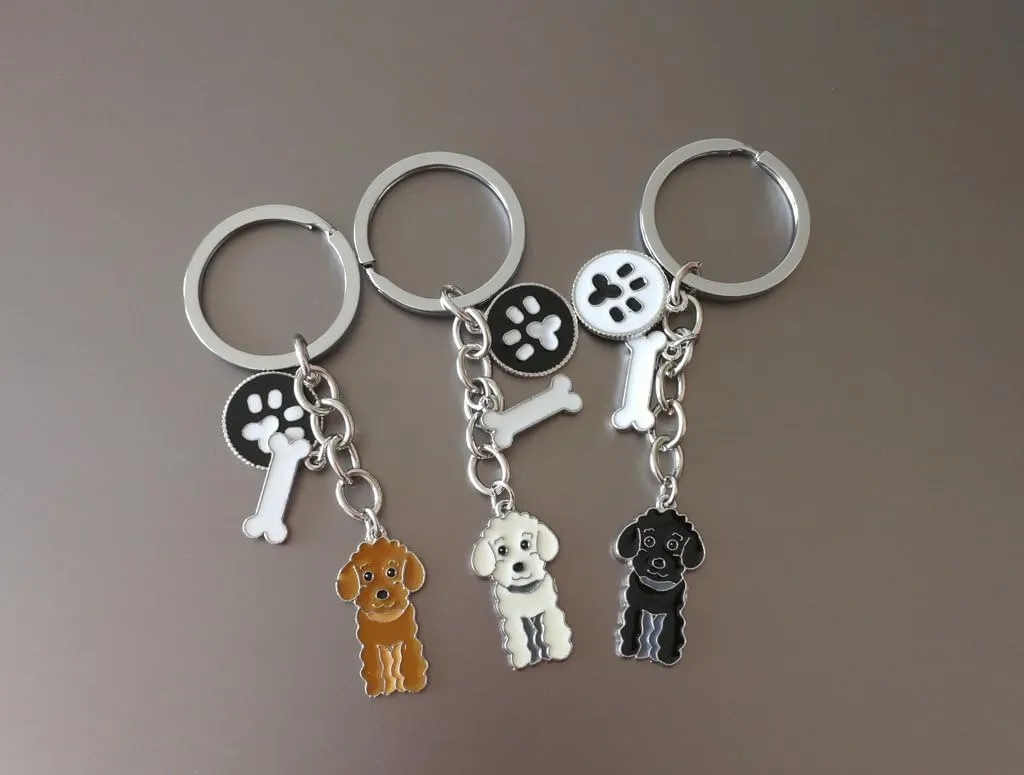 Dog Keychain,Lovely Dog Key-ring Portable Metal Keychain Keyring Key Decor Car Keyring Decoration