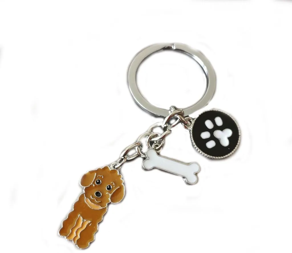 Dog Keychain,Lovely Dog Key-ring Portable Metal Keychain Keyring Key Decor Car Keyring Decoration