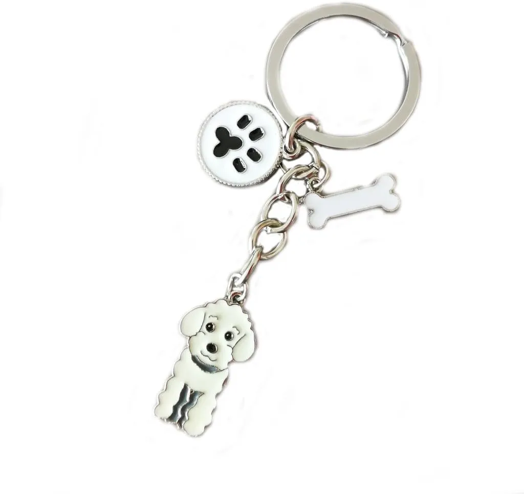 Dog Keychain,Lovely Dog Key-ring Portable Metal Keychain Keyring Key Decor Car Keyring Decoration