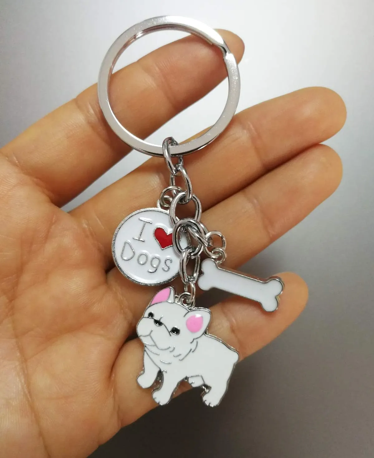 Dog Keychain,Lovely Dog Key-ring Portable Metal Keychain Keyring Key Decor Car Keyring Decoration