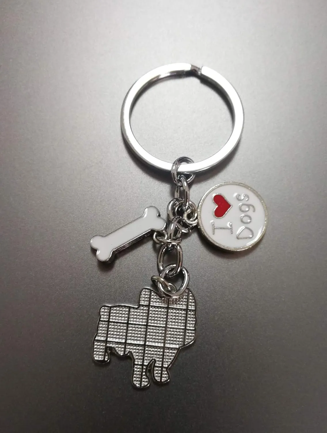 Dog Keychain,Lovely Dog Key-ring Portable Metal Keychain Keyring Key Decor Car Keyring Decoration