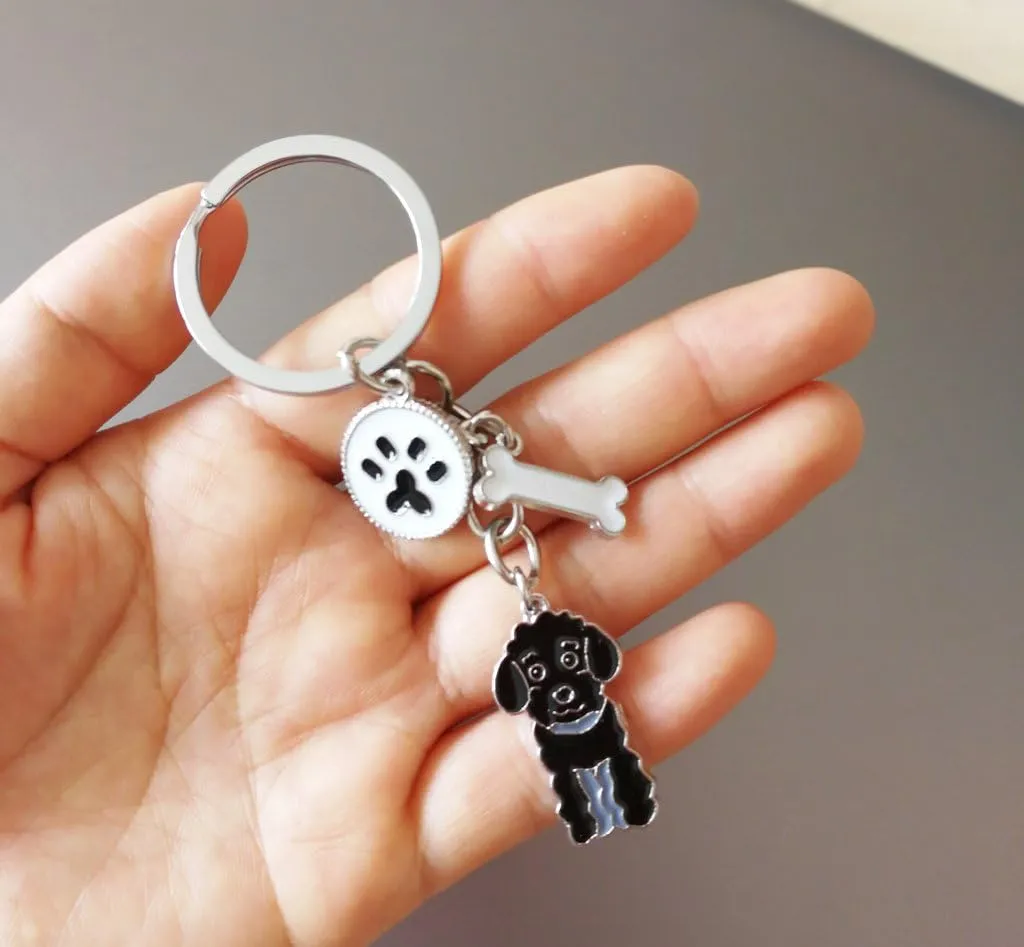 Dog Keychain,Lovely Dog Key-ring Portable Metal Keychain Keyring Key Decor Car Keyring Decoration