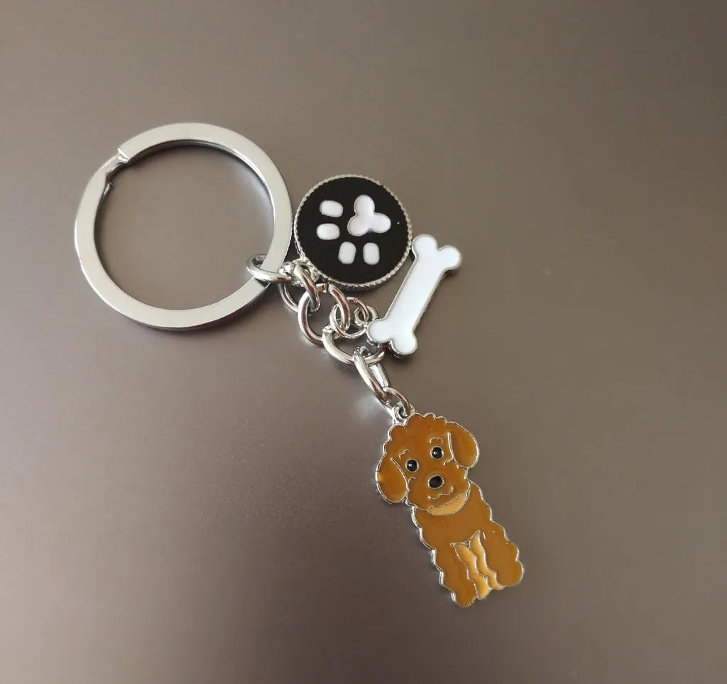 Dog Keychain,Lovely Dog Key-ring Portable Metal Keychain Keyring Key Decor Car Keyring Decoration