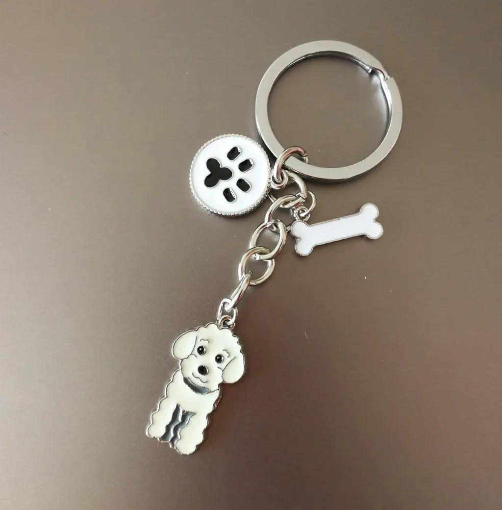 Dog Keychain,Lovely Dog Key-ring Portable Metal Keychain Keyring Key Decor Car Keyring Decoration