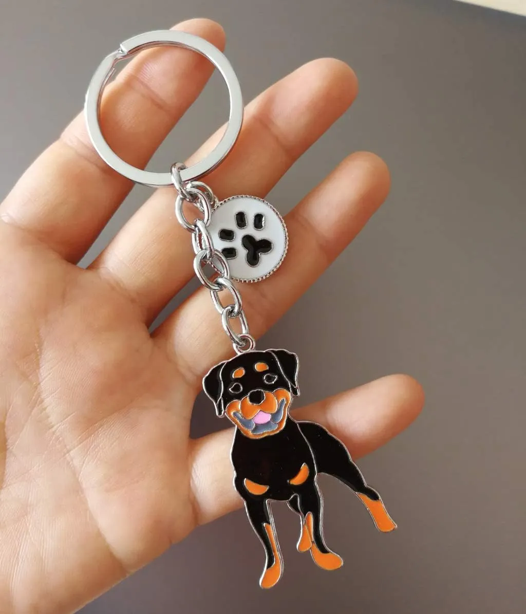 Dog Keychain,Lovely Dog Key-ring Portable Metal Keychain Keyring Key Decor Car Keyring Decoration