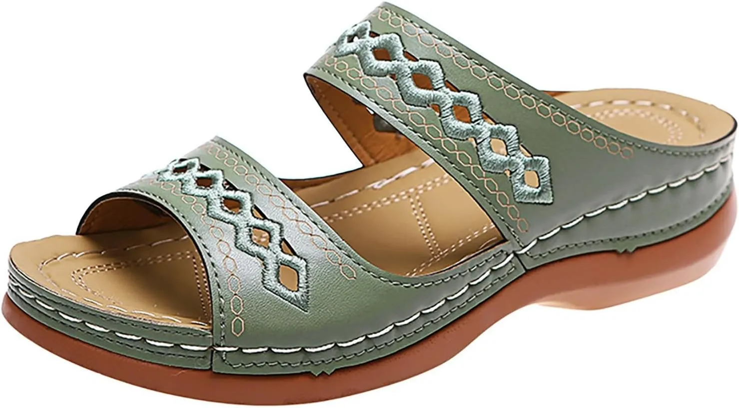 Dotmalls Womens Sandals Comfortable Dressy Wedge Sandals Bohemian Hollow OrthopedicSandals Open Toe Summer Slides