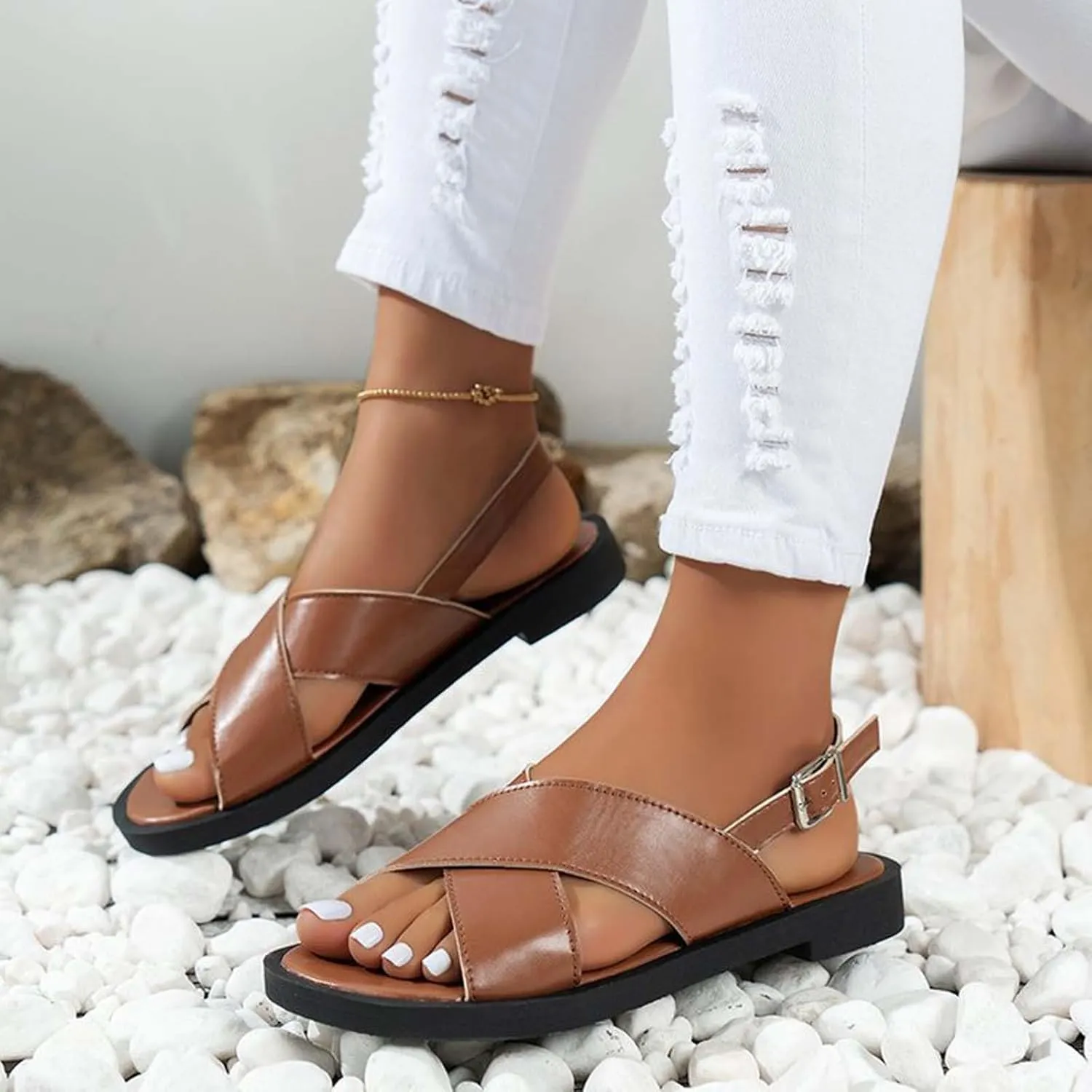 Dress Sandals For Women Classic Wide Cruise Shoes With Non Slip Summer Slide On Shoes Womens Platform Sandals
