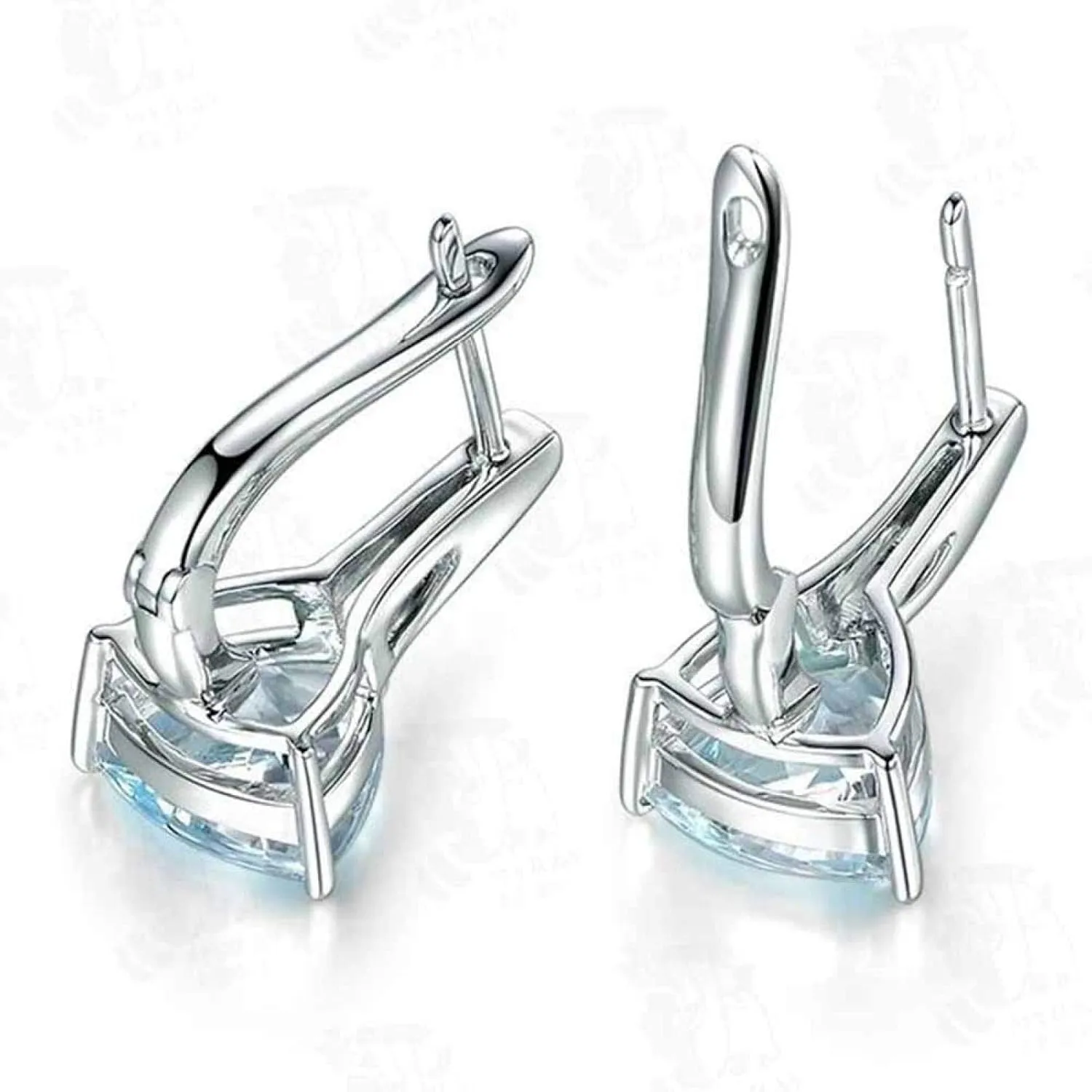 Earring Hoop Stud Drop & Dangle, Elegant Women Faux Sapphire Rhinestone Inlaid Drop Huggie Earrings Eardrops for Women Teen Girls Birthday Christmas Friends Gift