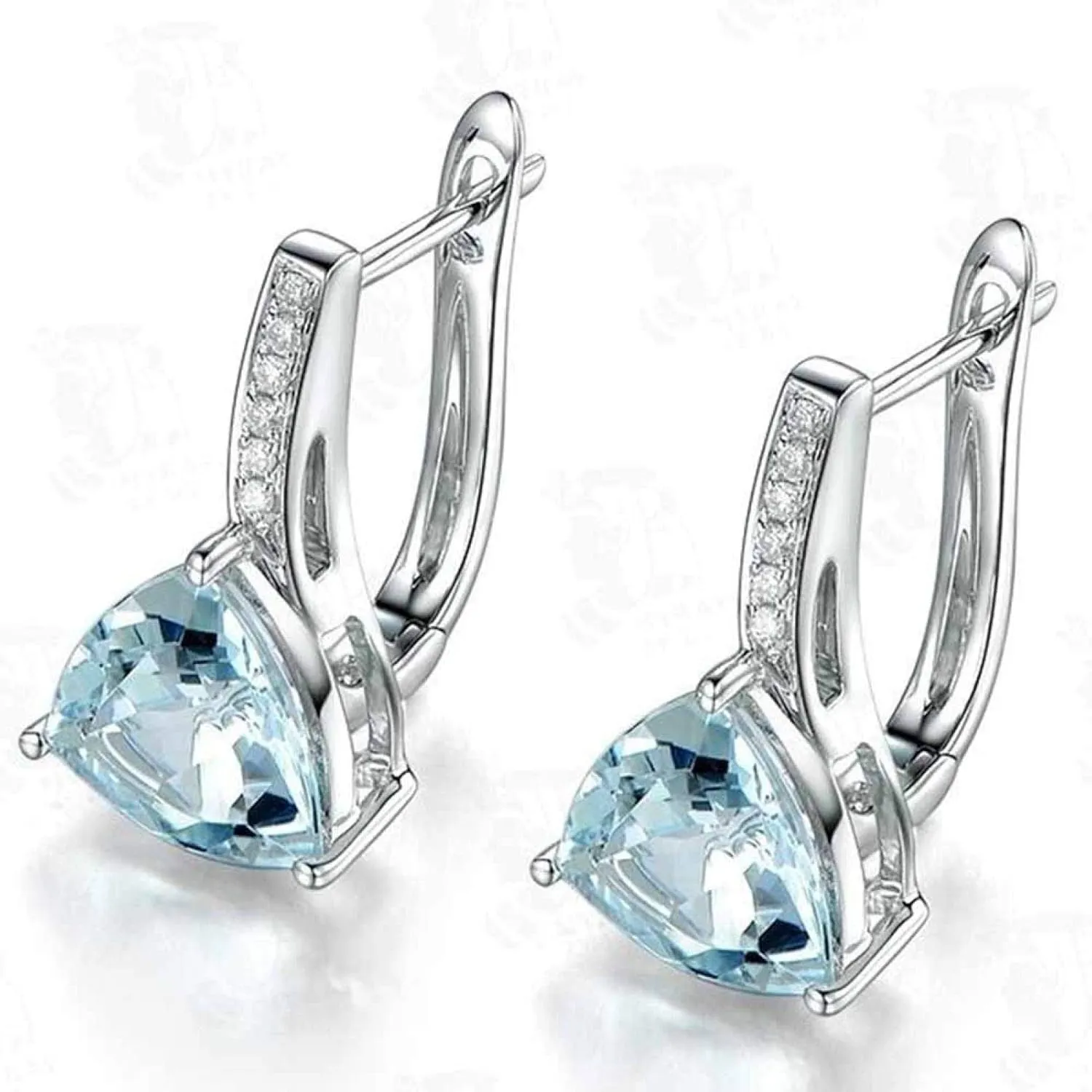Earring Hoop Stud Drop & Dangle, Elegant Women Faux Sapphire Rhinestone Inlaid Drop Huggie Earrings Eardrops for Women Teen Girls Birthday Christmas Friends Gift