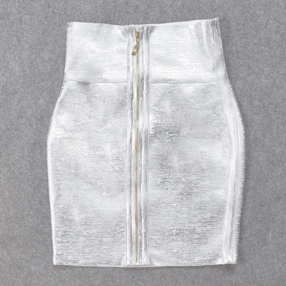 Elastic Leather High Waist Bodycon Mini Skirt