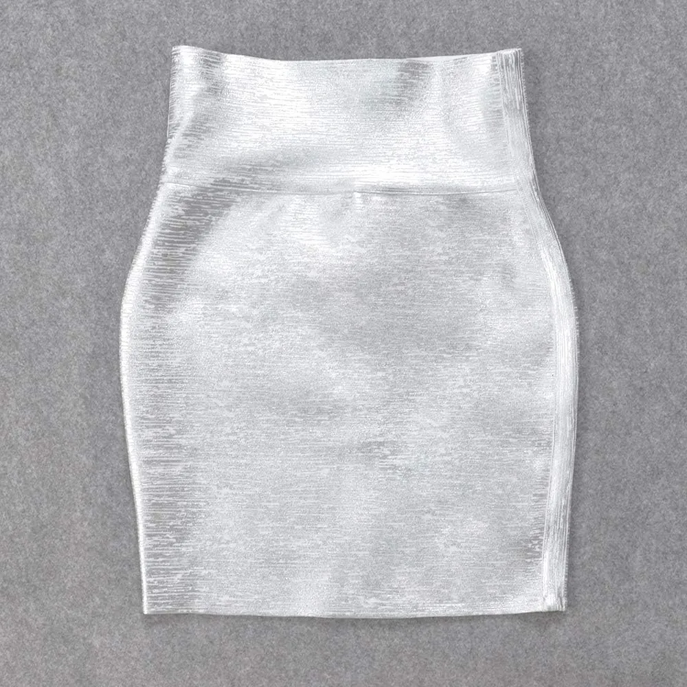 Elastic Leather High Waist Bodycon Mini Skirt