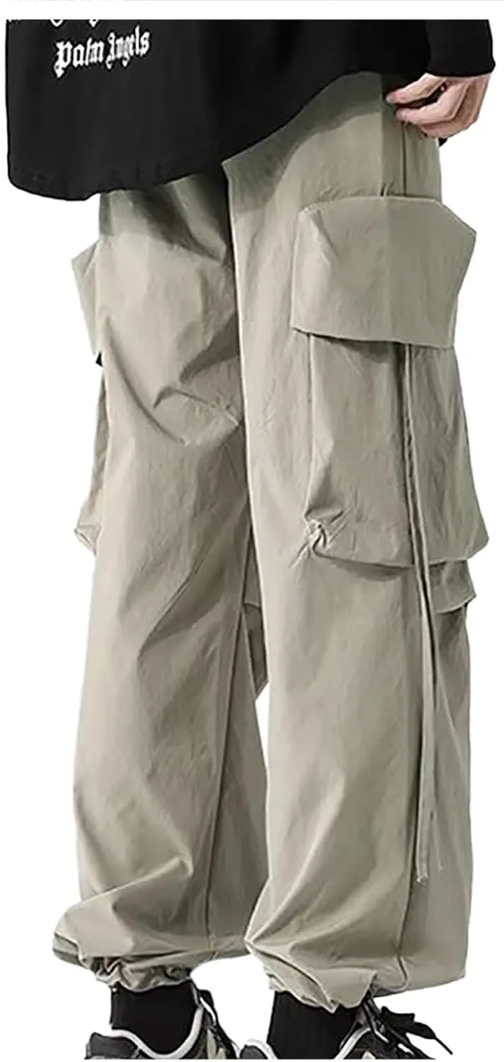 Elastic Waistband Cargo Pants for Men Belted Foot Pant Baggy Lounge Pants Pants Long Cargo Pants Jogger Dress Pants