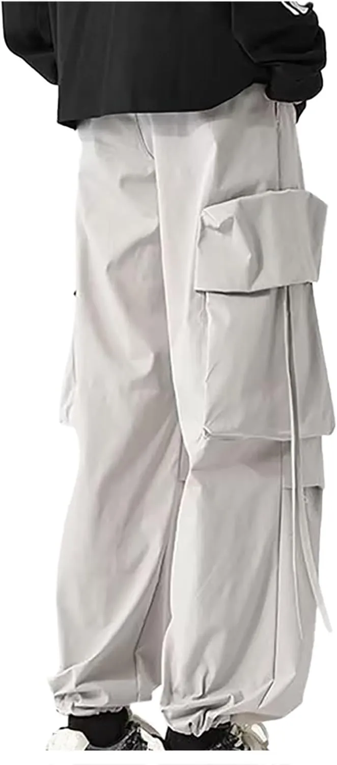 Elastic Waistband Cargo Pants for Men Belted Foot Pant Baggy Lounge Pants Pants Long Cargo Pants Jogger Dress Pants