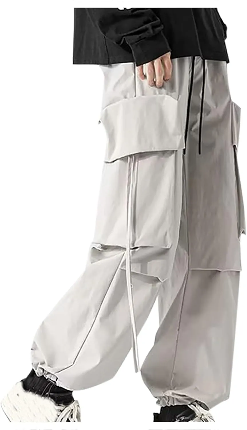 Elastic Waistband Cargo Pants for Men Belted Foot Pant Baggy Lounge Pants Pants Long Cargo Pants Jogger Dress Pants