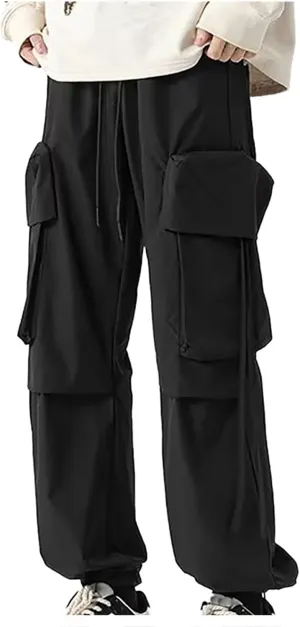 Elastic Waistband Cargo Pants for Men Belted Foot Pant Baggy Lounge Pants Pants Long Cargo Pants Jogger Dress Pants