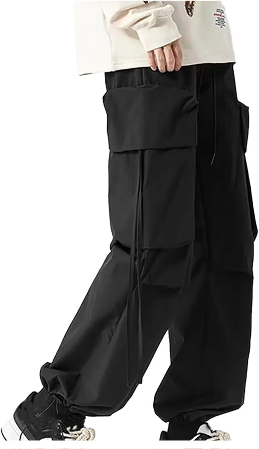 Elastic Waistband Cargo Pants for Men Belted Foot Pant Baggy Lounge Pants Pants Long Cargo Pants Jogger Dress Pants