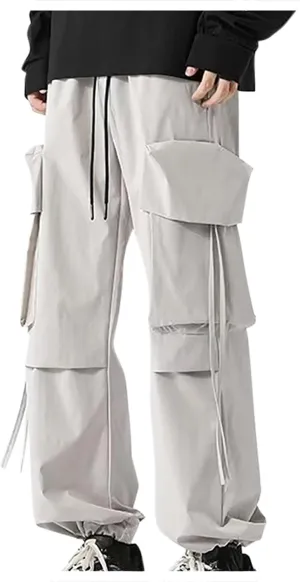 Elastic Waistband Cargo Pants for Men Belted Foot Pant Baggy Lounge Pants Pants Long Cargo Pants Jogger Dress Pants