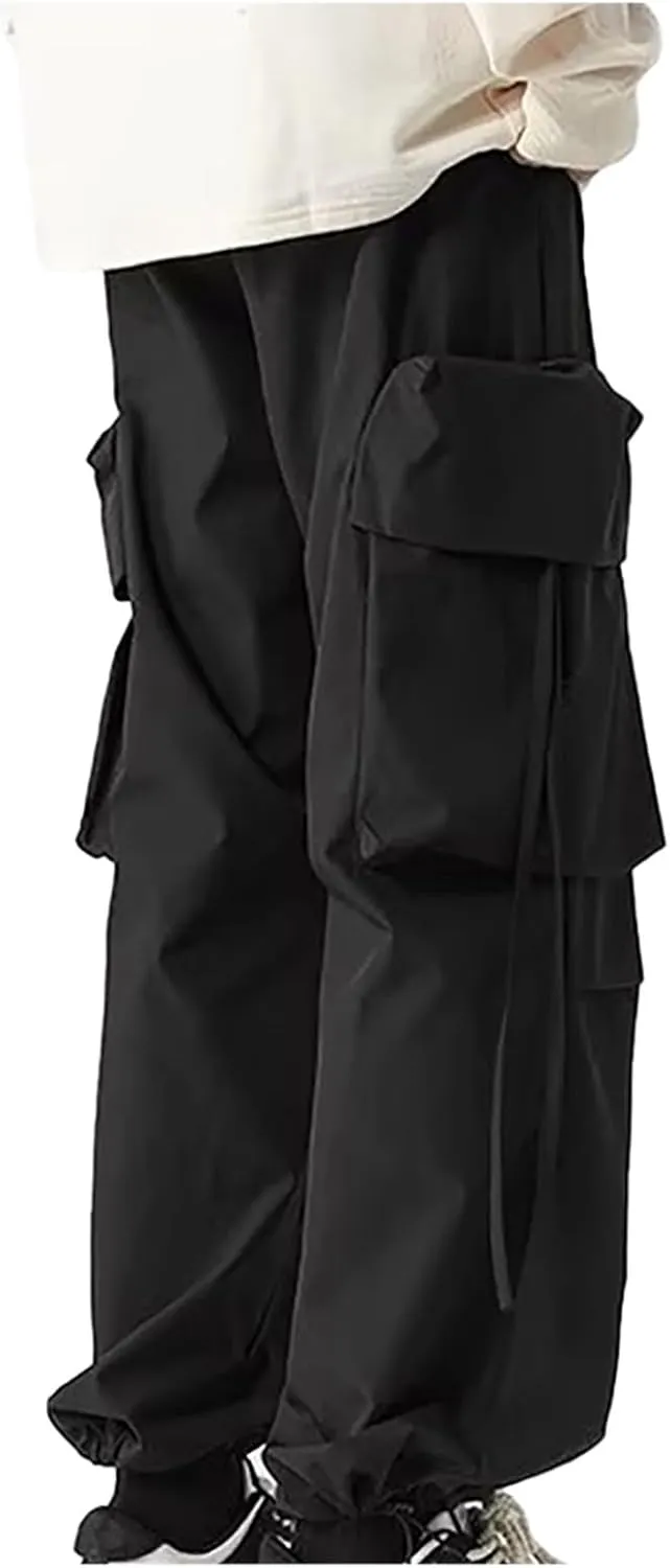 Elastic Waistband Cargo Pants for Men Belted Foot Pant Baggy Lounge Pants Pants Long Cargo Pants Jogger Dress Pants