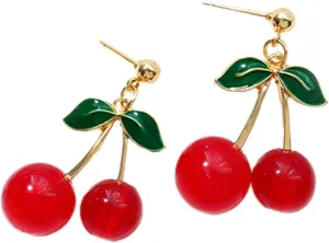 Elegant Cherry Studs Minimalist Earrings for Women Perfect for Everyday Wear