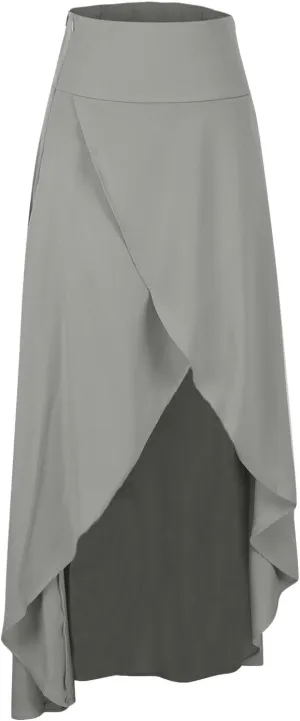 Elegant Maxi Skirt for Women 2024 Wrap Asymmetrical High Waist Casual Flowy Skirts Stylish Slit Summer Long Skirts