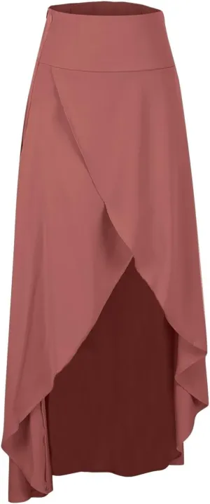 Elegant Maxi Skirt for Women 2024 Wrap Asymmetrical High Waist Casual Flowy Skirts Stylish Slit Summer Long Skirts