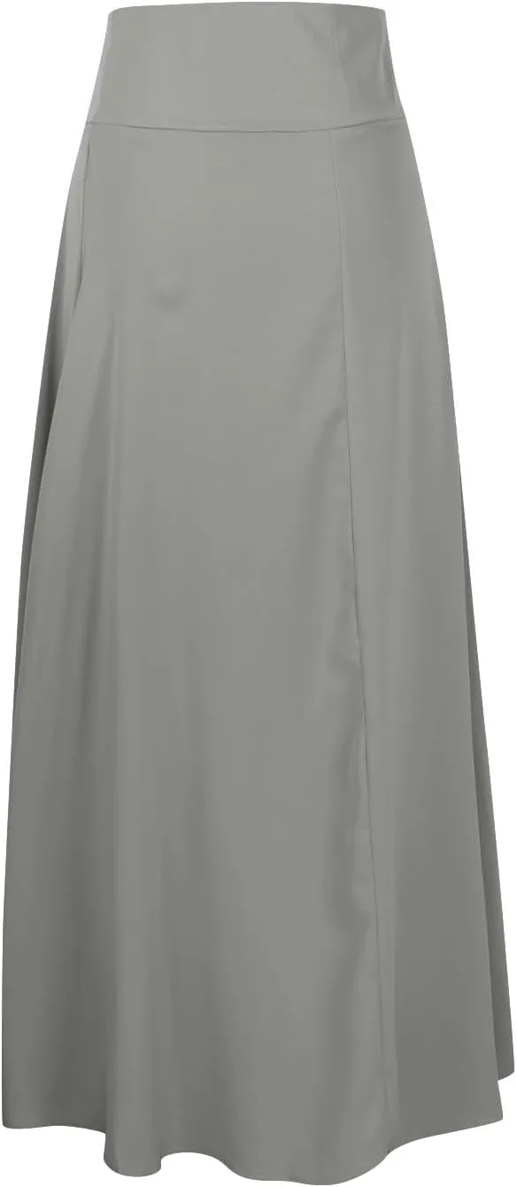 Elegant Maxi Skirt for Women 2024 Wrap Asymmetrical High Waist Casual Flowy Skirts Stylish Slit Summer Long Skirts