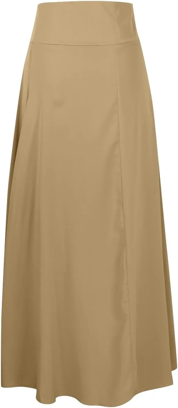 Elegant Maxi Skirt for Women 2024 Wrap Asymmetrical High Waist Casual Flowy Skirts Stylish Slit Summer Long Skirts