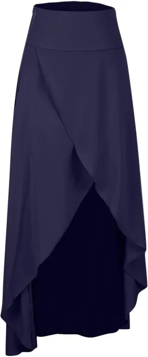 Elegant Maxi Skirt for Women 2024 Wrap Asymmetrical High Waist Casual Flowy Skirts Stylish Slit Summer Long Skirts