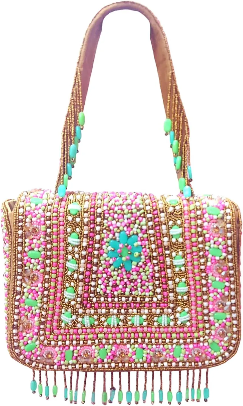 Elfoca Designer Multicolored Ethnic Clutch Handbag for Stylish Women