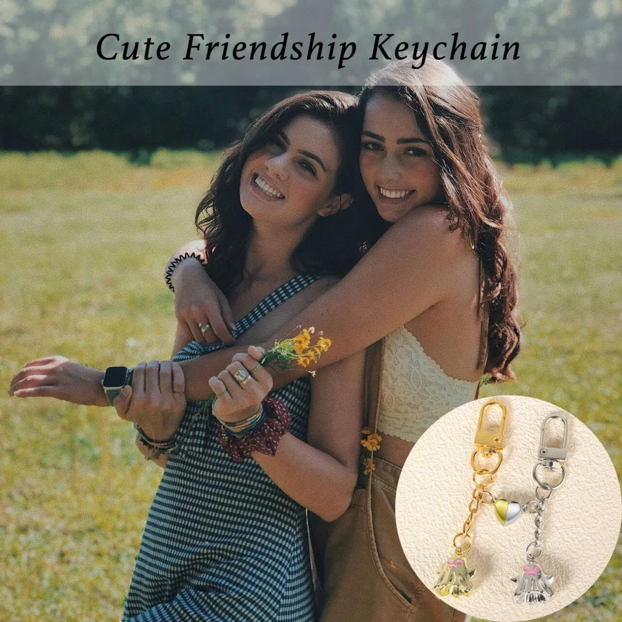 enasal Friendship/Couples Keychains Set,Matching Keychains for Best Friend Bf and Gf Daughter Sister Bestie