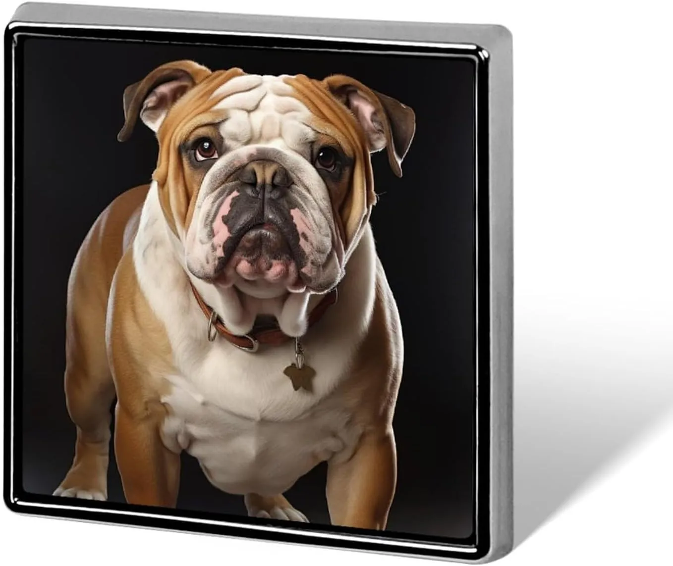 English Bulldog Suit Lapel Pin Fashion Lapel Pins for Men Women for Backpacks Funny Hat Brooch Pin Personalized Bag Lapels Badge Metal Novelty Buttons & Pins (Square)