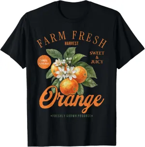 Farm Fresh Organic Orange Farmer's Market Homegrown Vintage T-Shirt