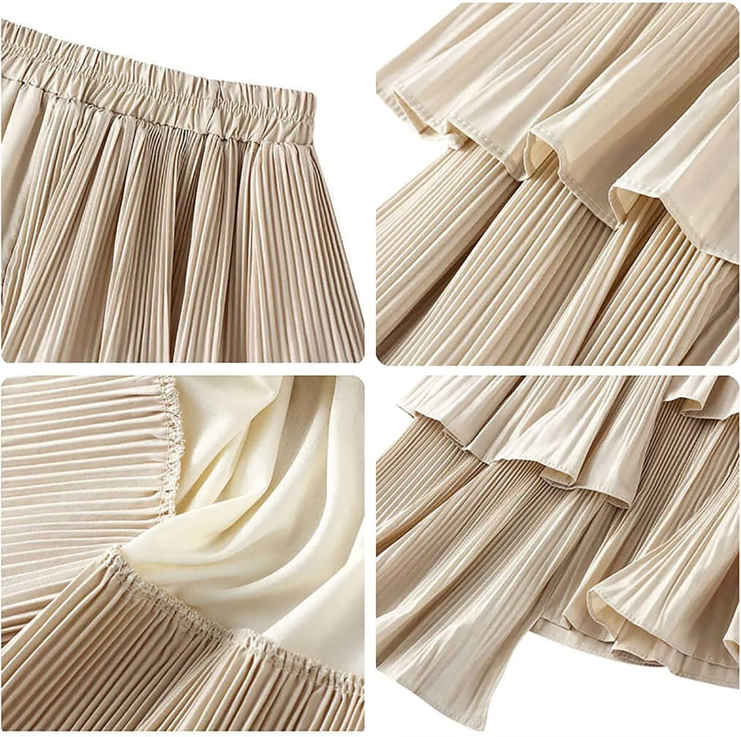 Fashion Skirts for Women 2024 Trendy Women's High Waisted A Line Skirt with Layered Design Flattering and