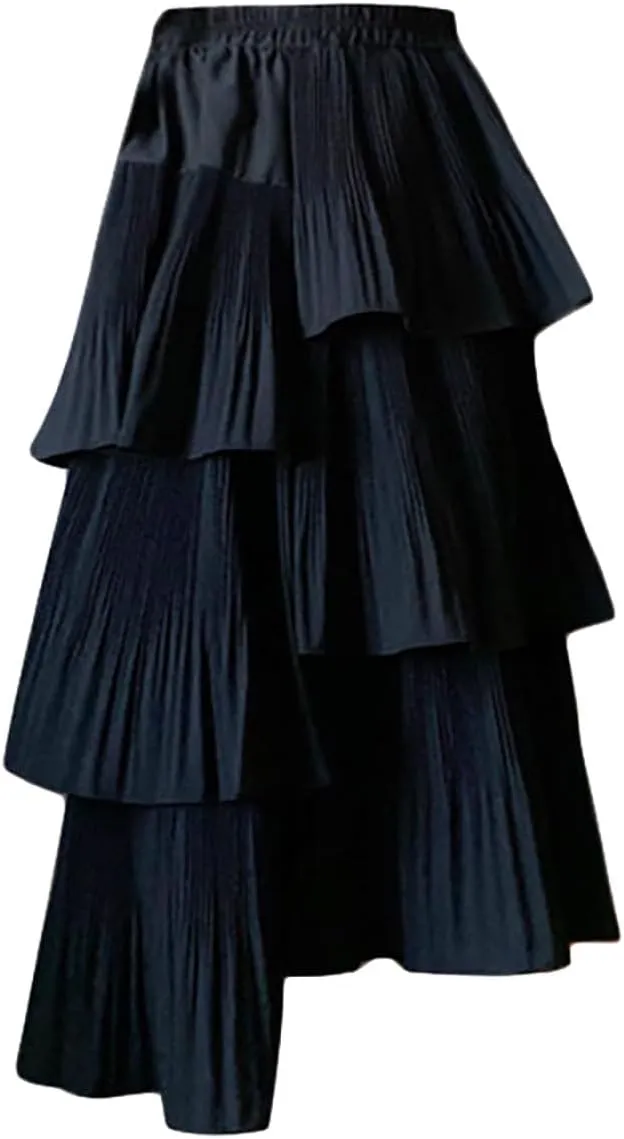 Fashion Skirts for Women 2024 Trendy Women's High Waisted A Line Skirt with Layered Design Flattering and