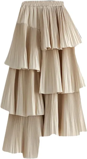 Fashion Skirts for Women 2024 Trendy Women's High Waisted A Line Skirt with Layered Design Flattering and