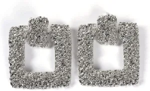 Fashion Statement Dangle Earrings - Geometric Rectangle Design, Hypoallergenic, Boho Chic