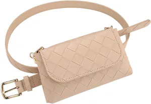 Fashion summer ladies coin purse mobile phone bag leisure shopping travel practical waist bag (beige)