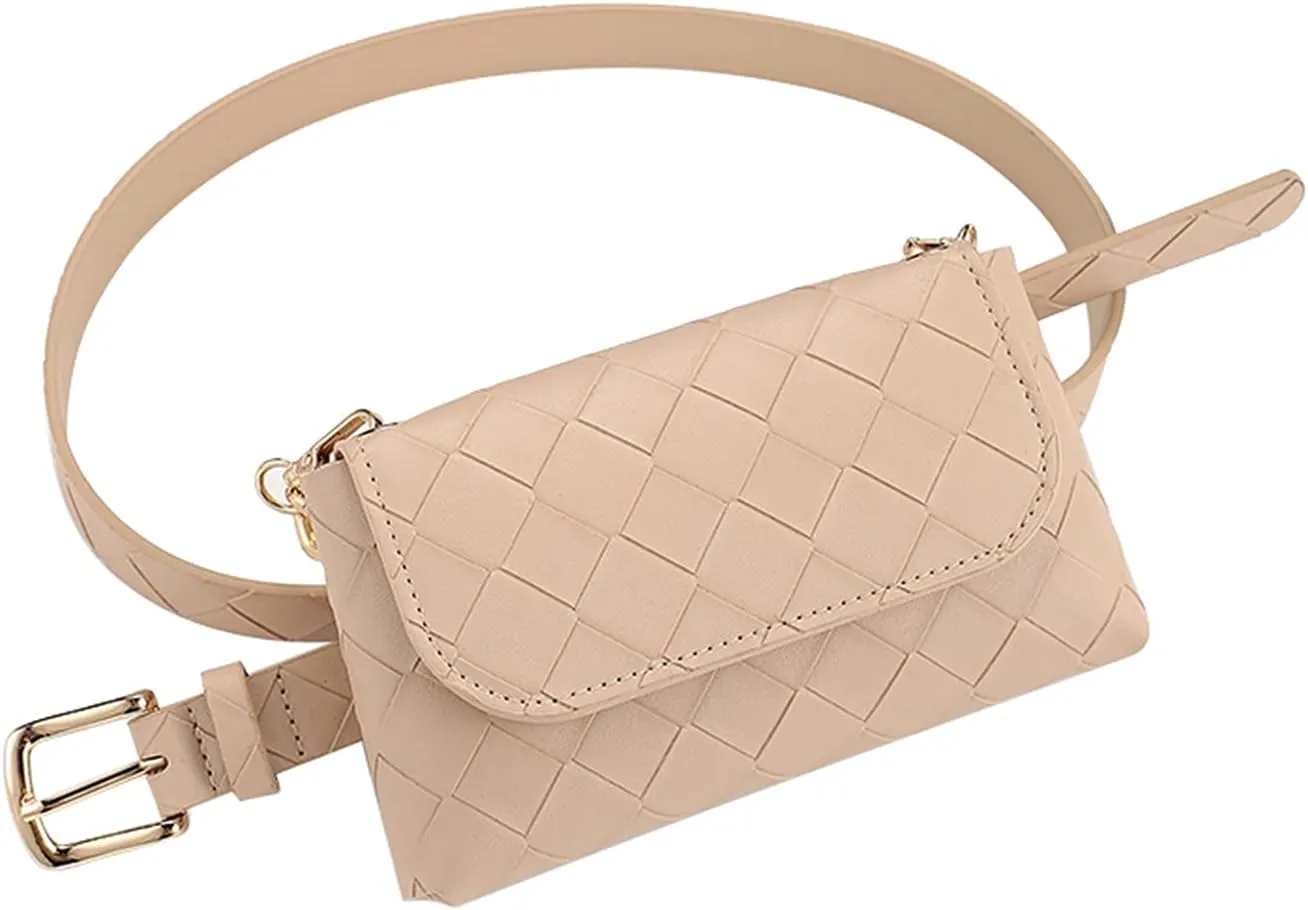 Fashion summer ladies coin purse mobile phone bag leisure shopping travel practical waist bag (beige)