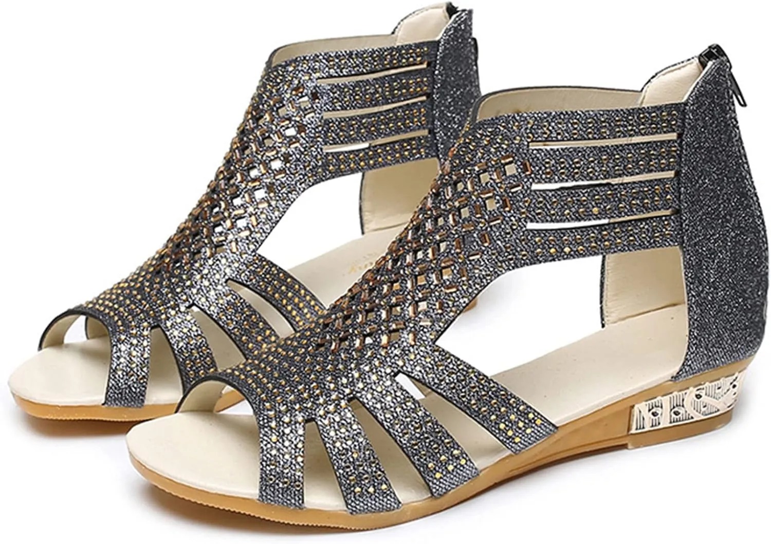 Flat Sandal Womens Dressy Women's Sandals Non Slip on Slingback Shoes Bohemian Open Toe Dress Outdoor