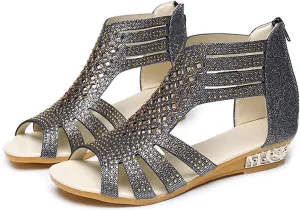 Flat Sandal Womens Dressy Women's Sandals Non Slip on Slingback Shoes Bohemian Open Toe Dress Outdoor