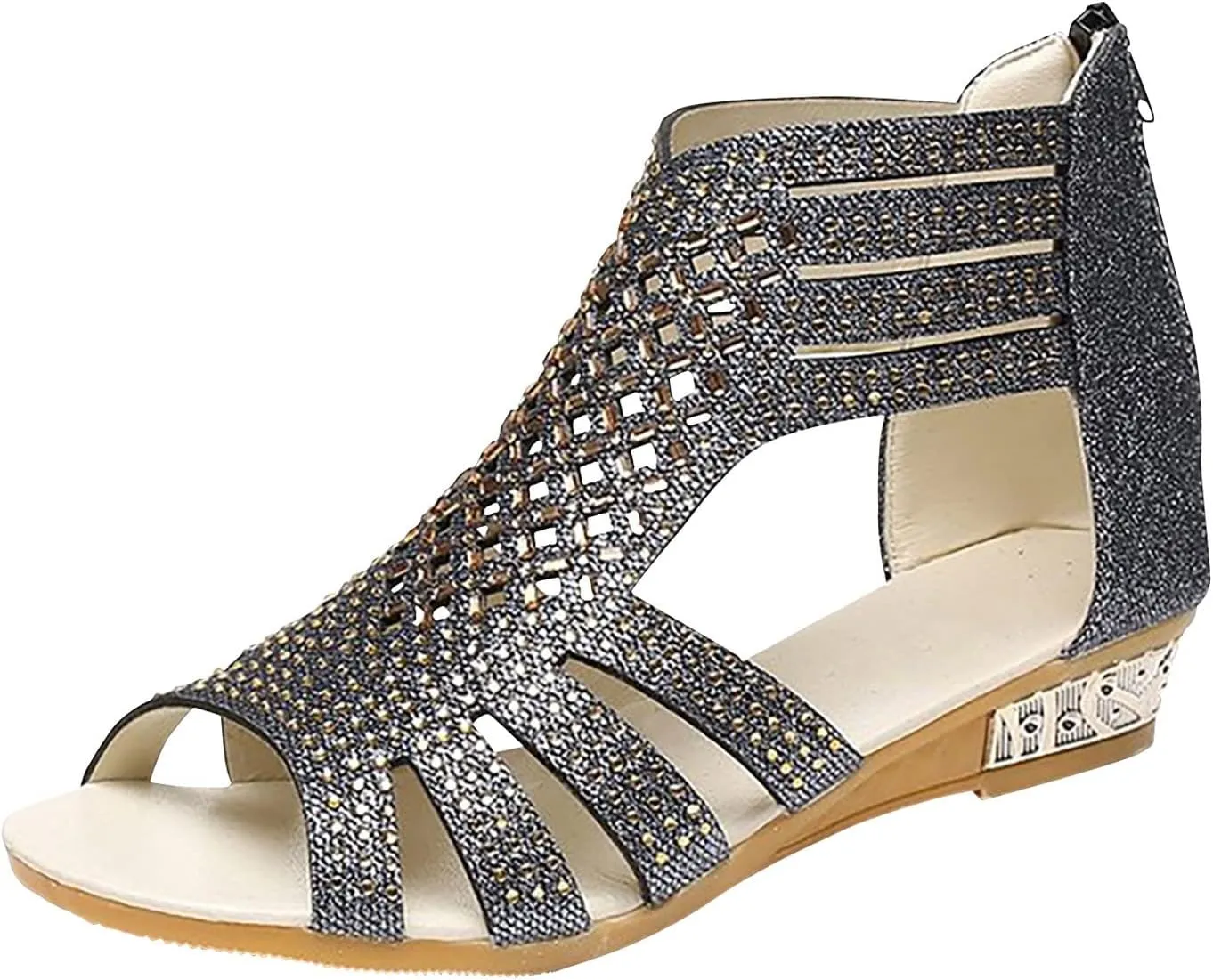 Flat Sandal Womens Dressy Women's Sandals Non Slip on Slingback Shoes Bohemian Open Toe Dress Outdoor