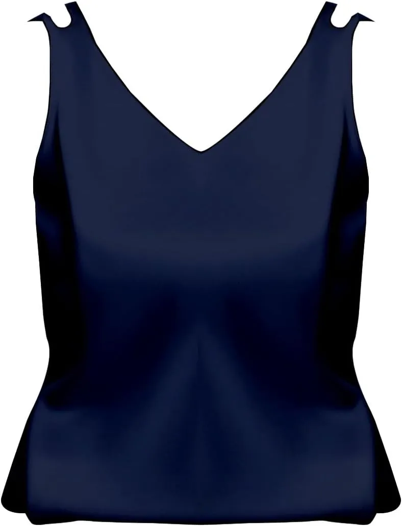 Flattering Tank Tops for Women V Neck Satin Silk Flowy 2025 Summer Outfits Plus Size Lightweight Loose Fit Clothes