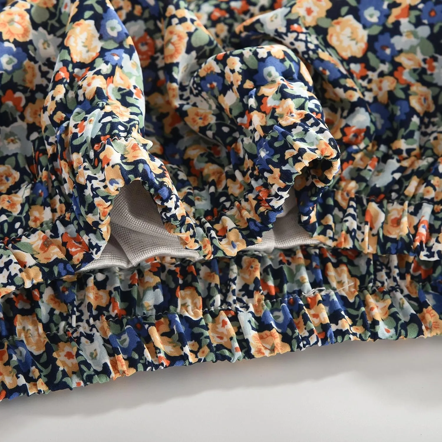 Floral Skirts for Women High Waist Flared Maxi Skirts Summer Vacation Beach Boho Flower Print Ruffle Swing Skirt