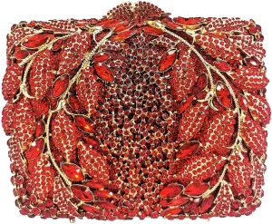 Flower Crystal Clutch Women Evening Bag Sparkly Rhinestone Purse Wedding Party Diamond Handbag
