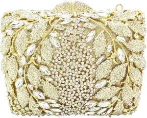 Flower Crystal Clutch Women Evening Bag Sparkly Rhinestone Purse Wedding Party Diamond Handbag